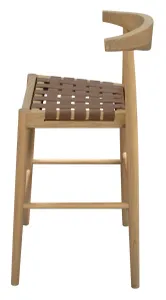 CT Elliot Genuine Leather Seat Timber Base Barstool thumbnail 3