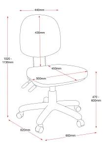 RL EC070CH Fabric Upholstered medium Back Operator Chair thumbnail 2