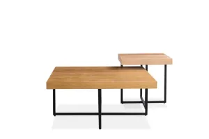 VI Boston MDF Top Metal Base 2 Piece Coffee Table Set thumbnail 4