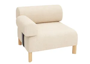 DD Cailloux Fabric Upholstered Single Seater Breakout Sofa with 1 Armrest thumbnail 1