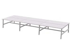 OL Axis Trestle 6 User Bench – White Top with White Frame thumbnail 1