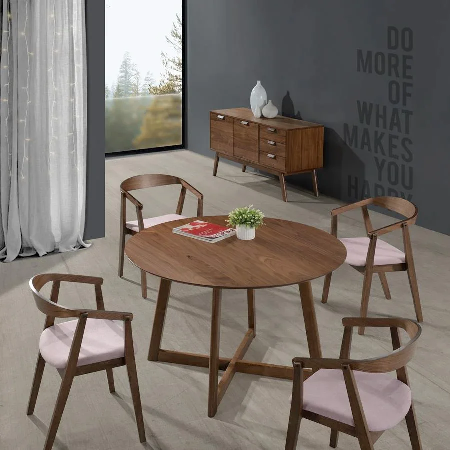 HE Monte Solid Timber Fabric Upholstered Dining Chair - Set of 2