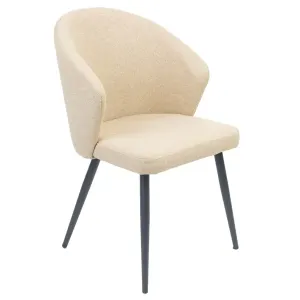 VI Flick Fabric Upholstered Black Metal Legs Dining Chair thumbnail 1