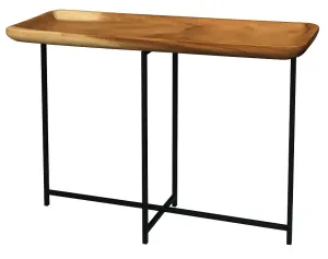 CT Leon Solid Timber Tray Metal Leg Console Table thumbnail 3