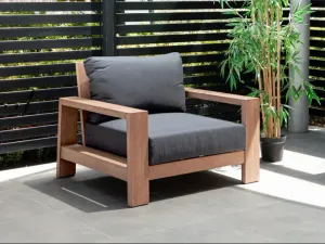 VI Marrakesh Solid Timber Shaded Outdoor Armchair with Cushion thumbnail 1