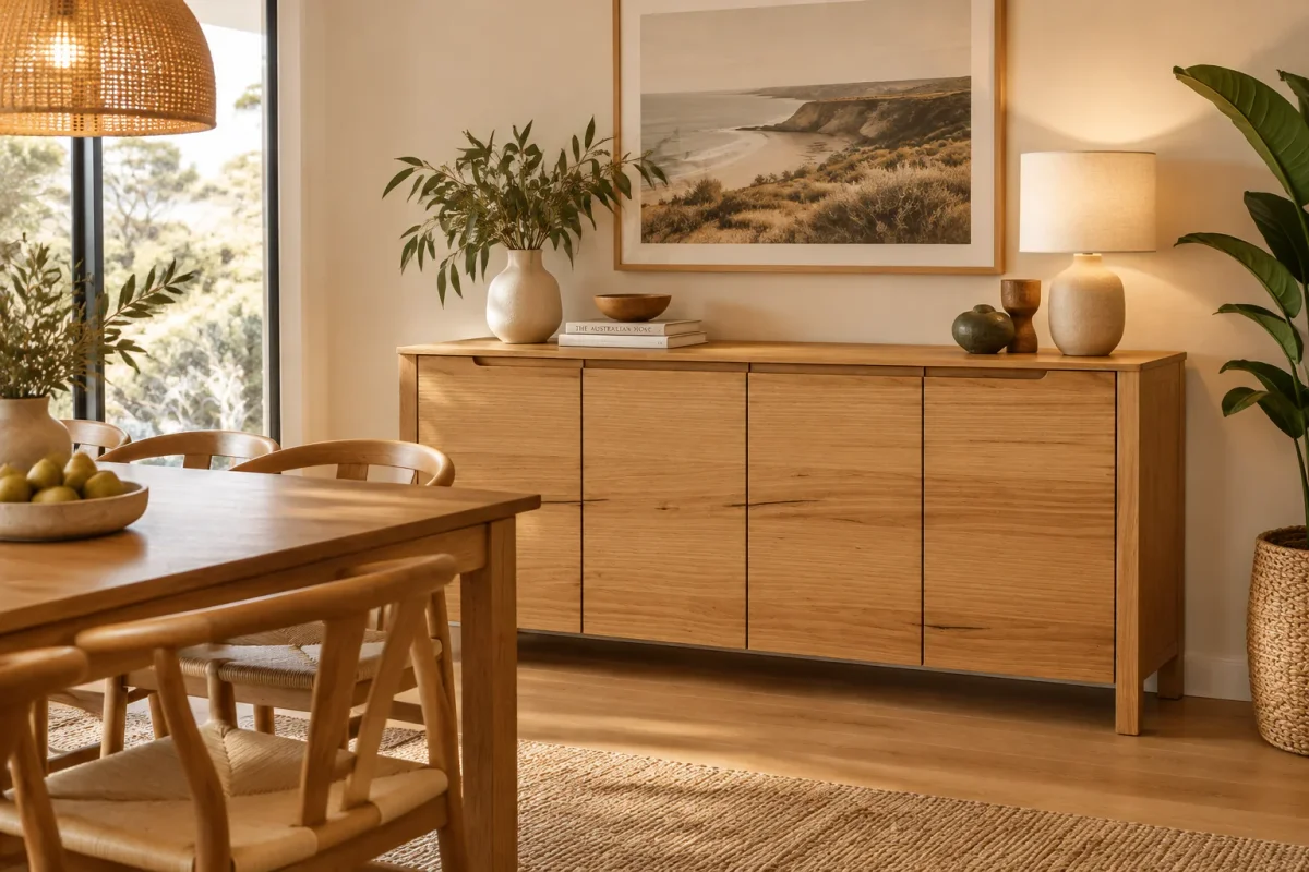 MD Laura Solid Timber 4 Door Buffet