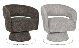 VI Bruno Fabric Upholstered Swivel Accent Chair - Chocolate and Almond thumbnail 7