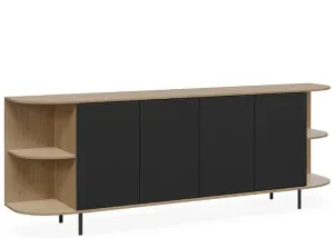DD Mila 4 Door Credenza Buffet with Absolute Black Doors thumbnail 2