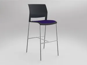 OL Game Upholstered Seat Chrome Legs Barstool thumbnail 12