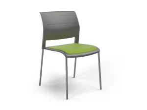 OL Game 4 Legs Upholstered Seat Visitor Stacking Chair - Charcoal Shell thumbnail 17