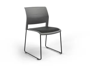OL Game Hospitality Stacking Chair - Charcoal Shell Upholstered Seat thumbnail 17