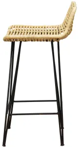CT RTA Rattan with Black Metal Leg Barstool thumbnail 4