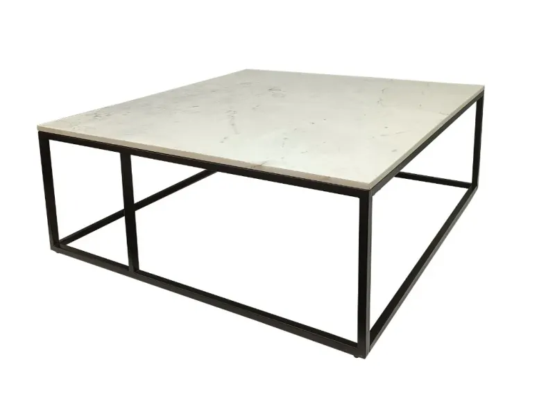 VI Suez Marble Top Metal Base Coffee Table