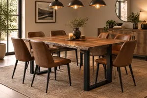 MD Nancy Solid Timber Metal Leg Dining Table thumbnail 3