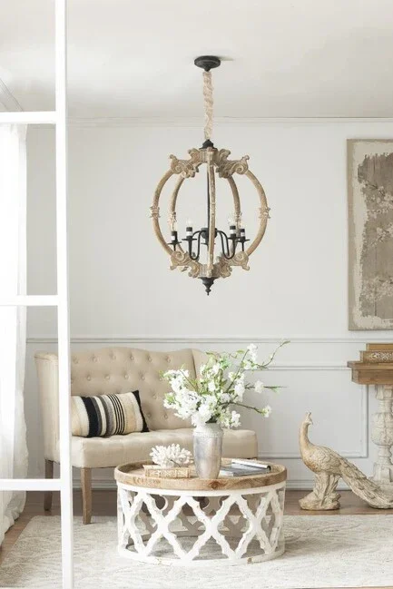 DA Lattice Shabby Chic Round Coffee Table