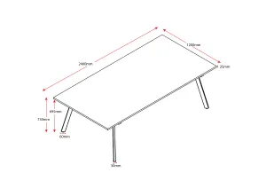 RL Eternity Metal Rectangular Meeting Table Frame thumbnail 4