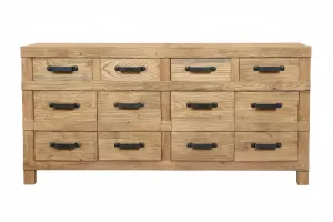 MF Recycled Elm Timber 4 Drawer 4 Door Sideboard thumbnail 1