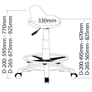 ST State Industrial Drafting Stool thumbnail 2