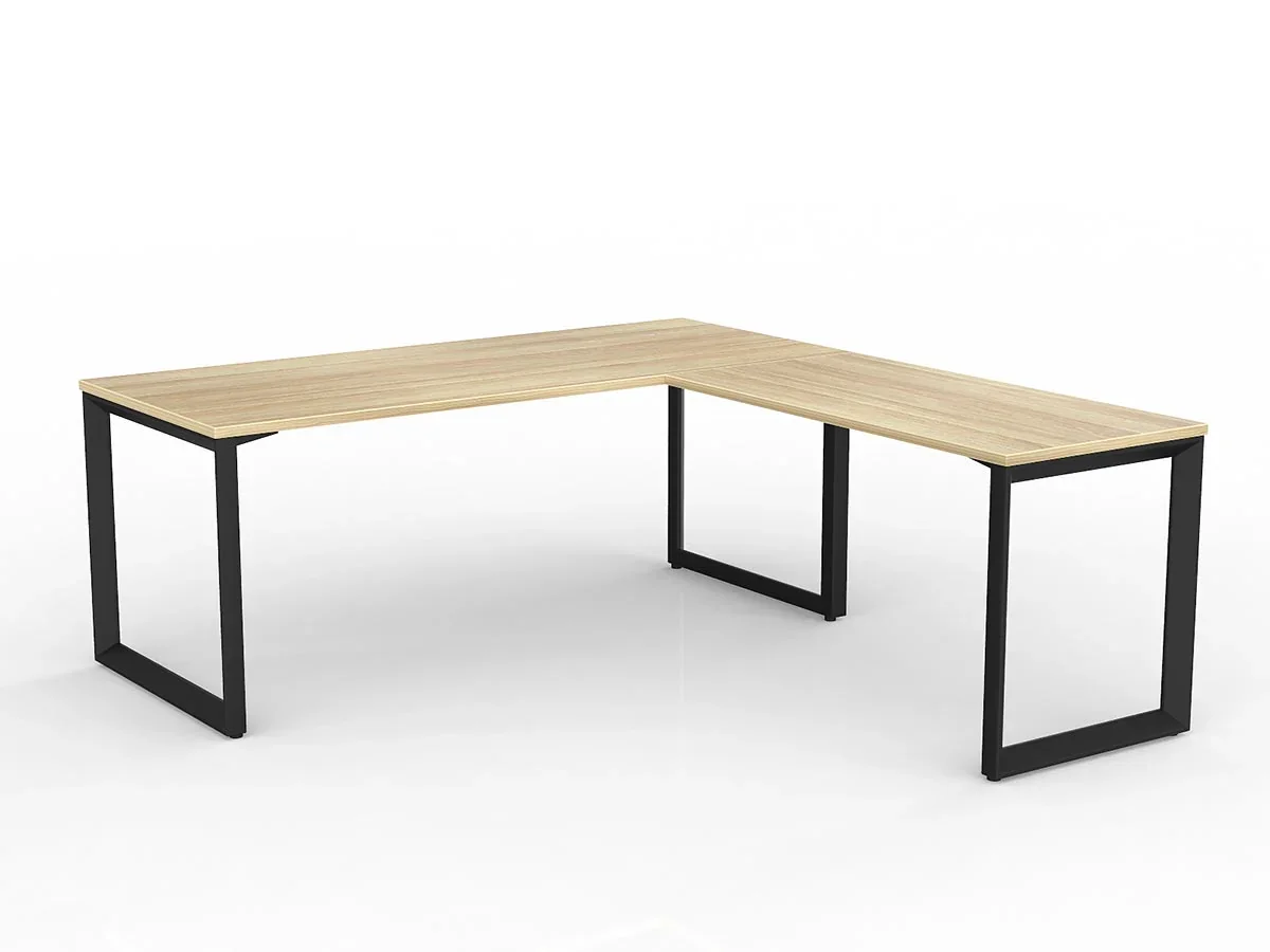 OL Anvil Melamine Top Metal Frame Office Desk with Return
