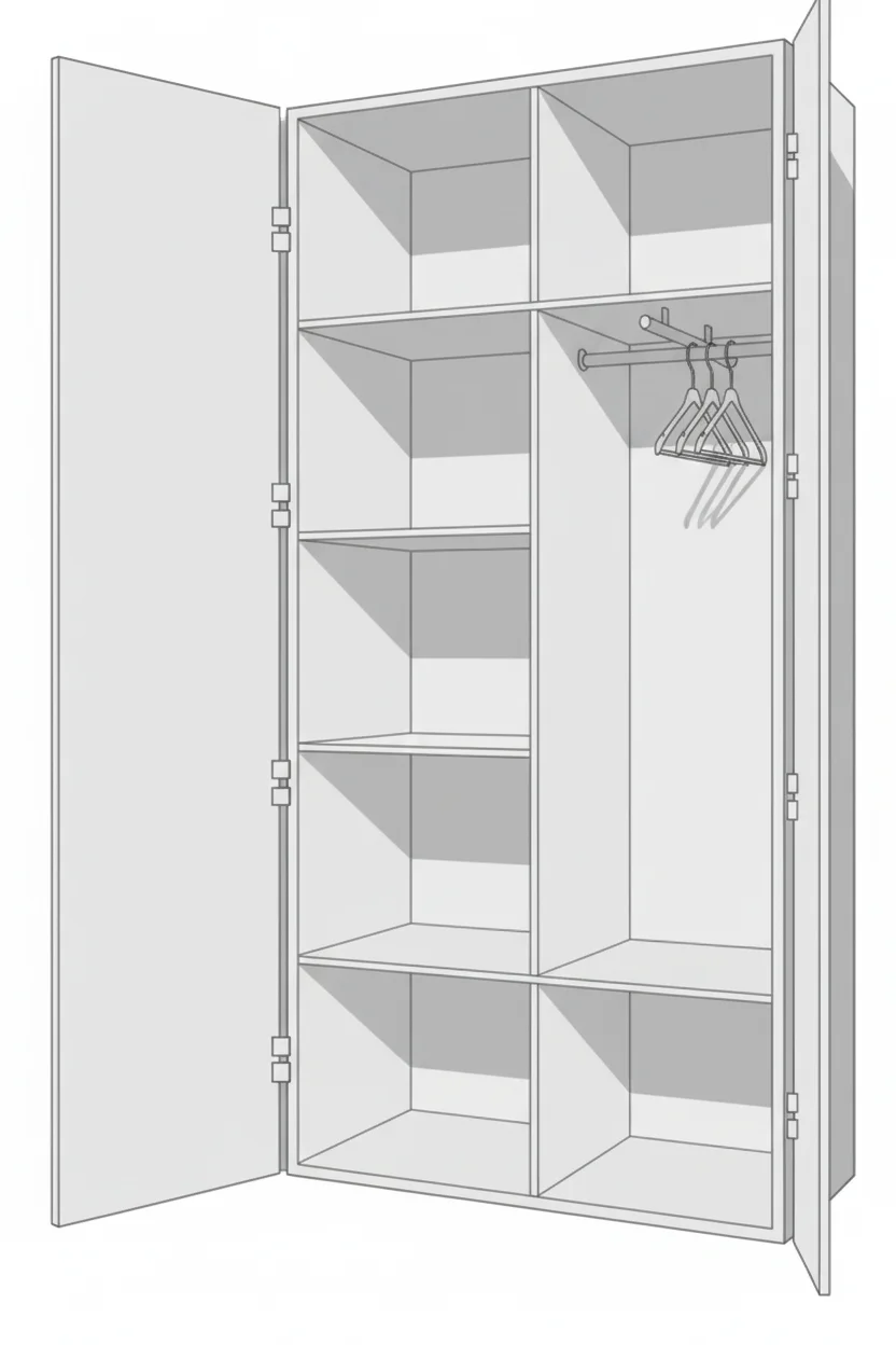DD CC Plus 2 Swing Door 1050 Width Coat Cupboard