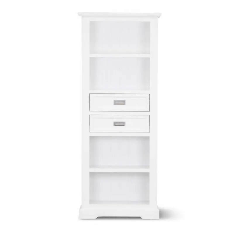 VI Coastal Solid Timber Bookcase with 2 Drawers