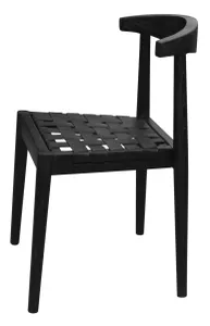 CT Elliot Solid Oak Timber Genuine Leather Seat Dining Chair thumbnail 4