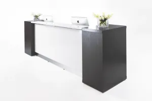 GP Aston Reception Counter Gloss White with Walnut Side thumbnail 3