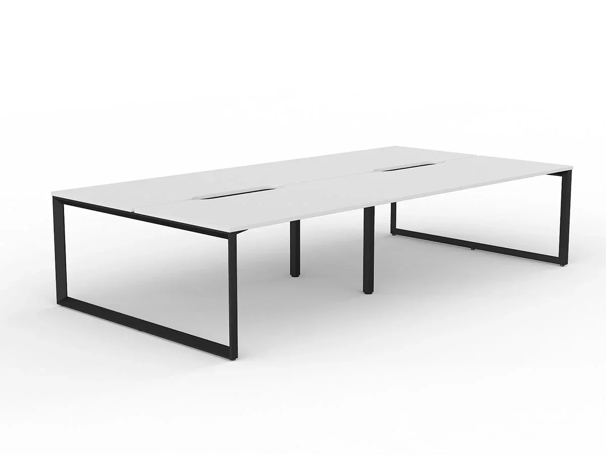 OL Anvil 4-User Double Sided Workspace – White Top with Black Frame