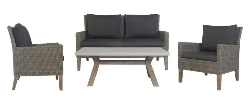 VI Paso Rattan Outdoor Sofa with Coffee Table Set