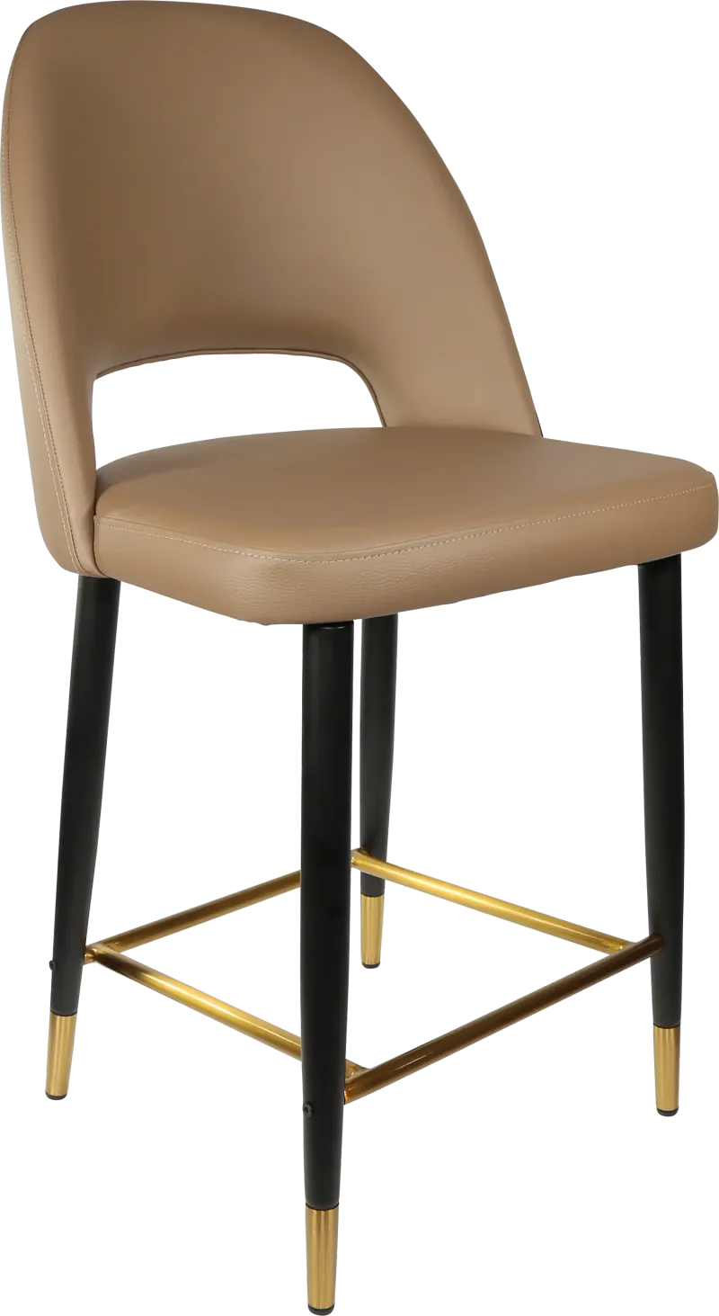 FL Semifreddo Vinyl Upholstered Metal Leg Hospitality Counter Stool