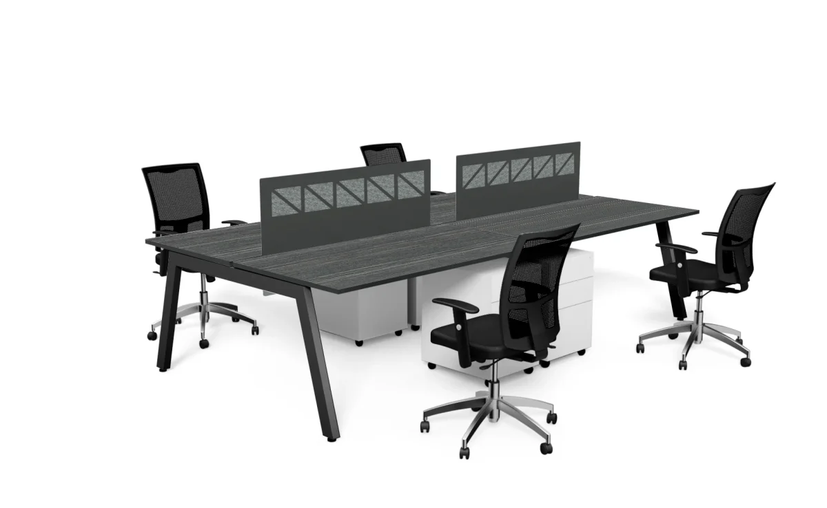 DD Vista Double Sided Workstation For 4 Person with Sonic Screen