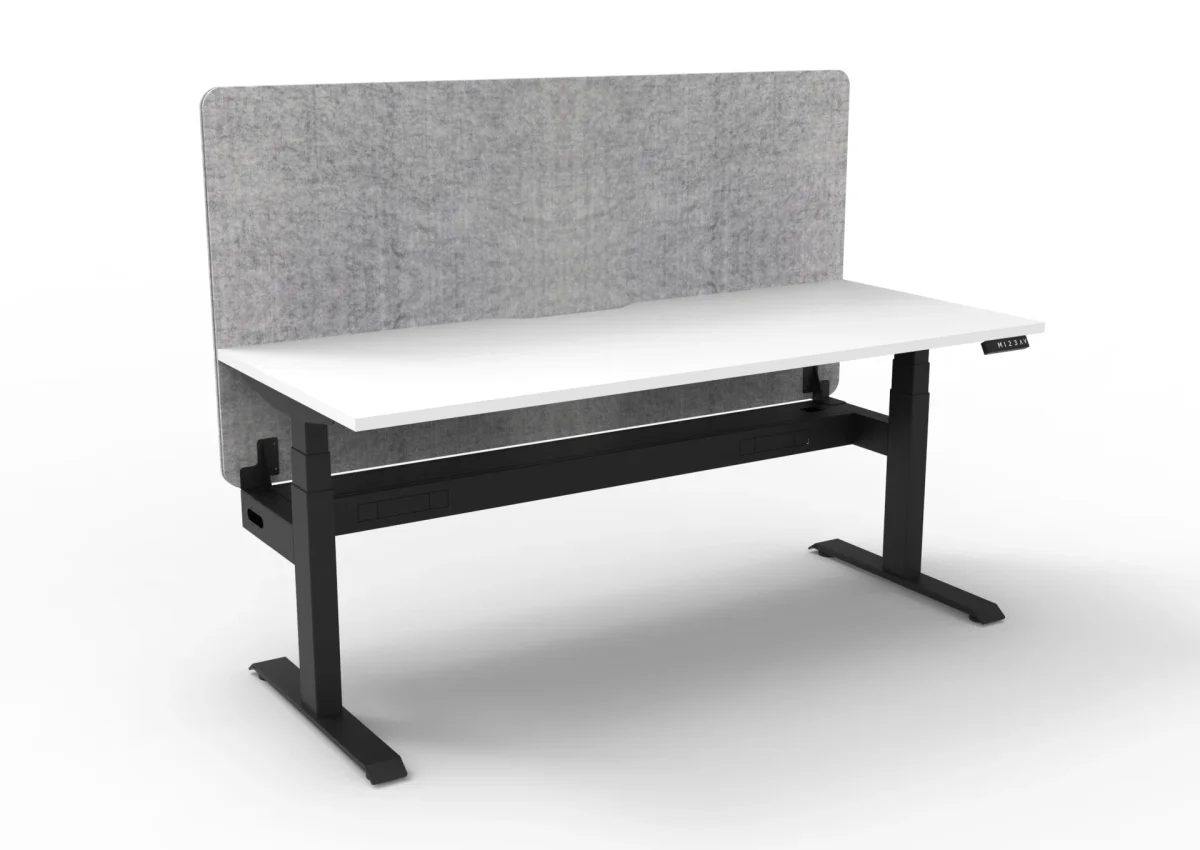 RL Boost Plus Motorized Height Adjustable Workstation with Grey Eco Panel Screen