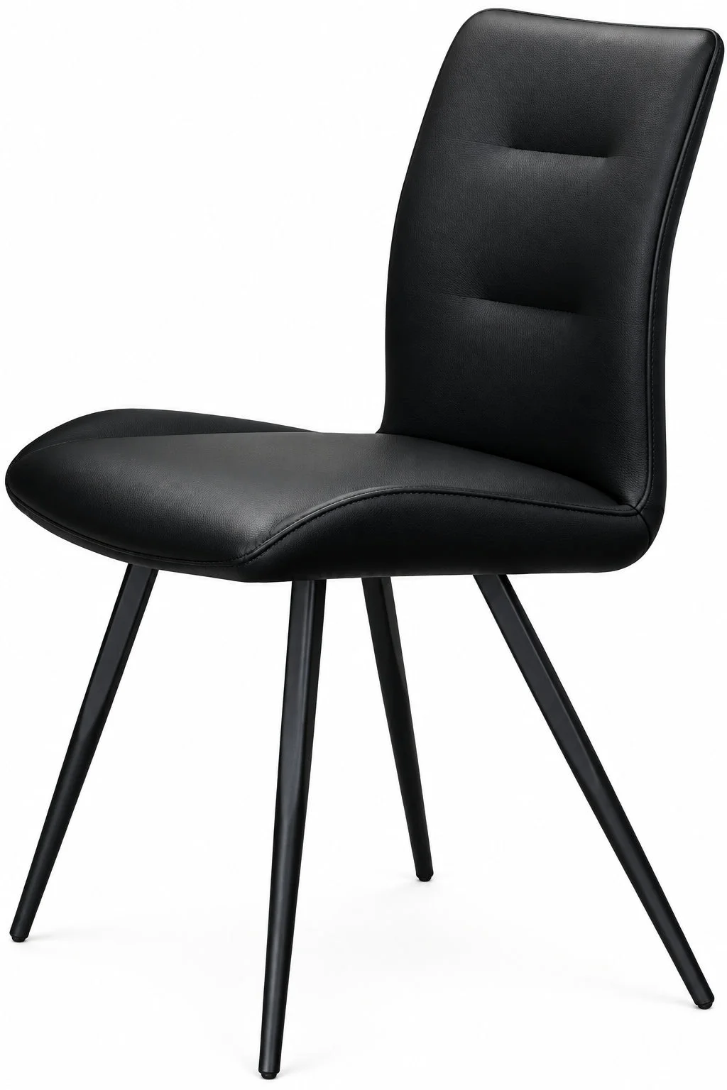 MD Norwest Black PU Upholstered Metal Leg Dining Chair