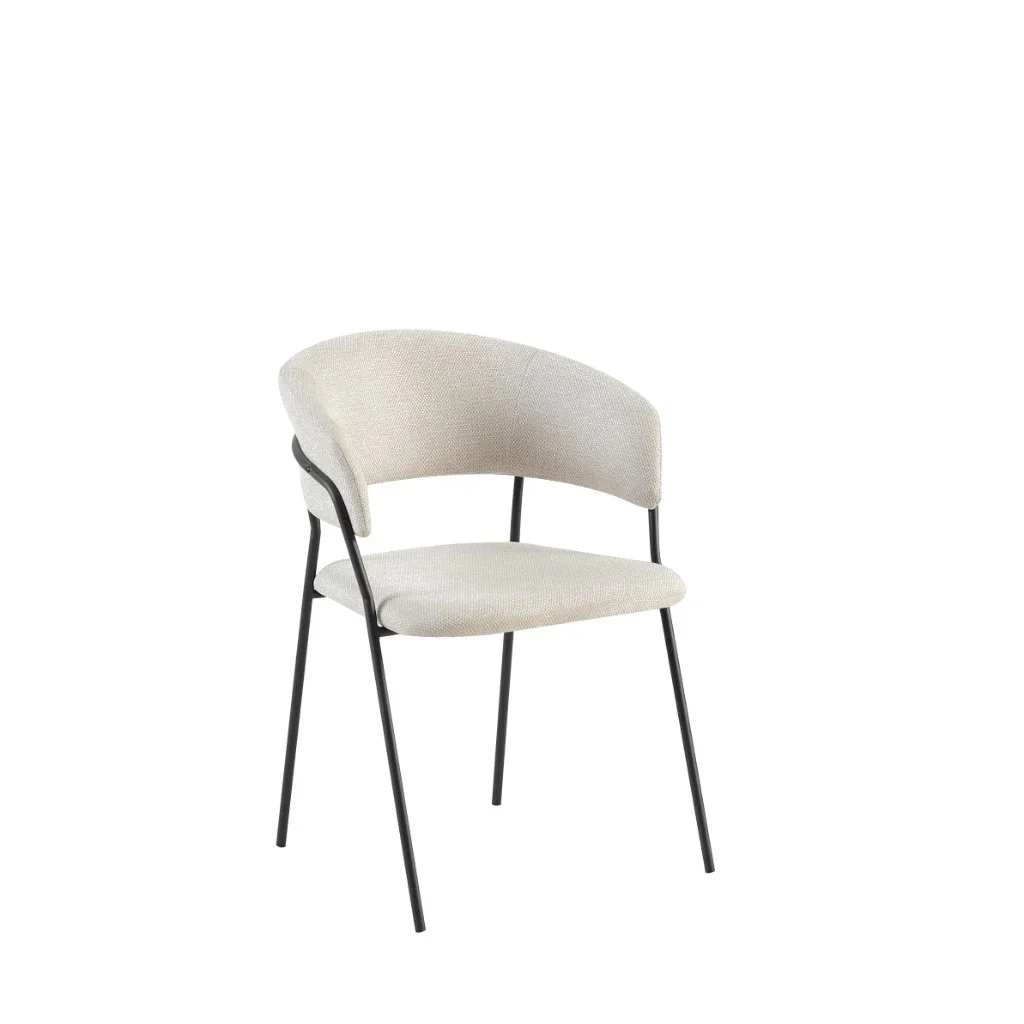VI Primo Fabric Upholstered Metal Leg Dining Chair