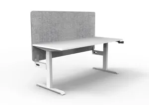 RL Boost Crank Single User Height Adjustable Workstation with Grey Eco Panel Screen thumbnail 9