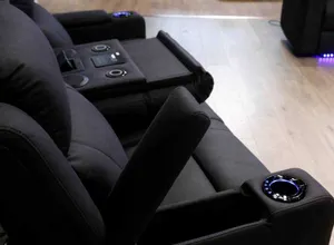 VI Academy Fabric 3 Seater Recliner Lounge with Multimedia Dropdown thumbnail 7