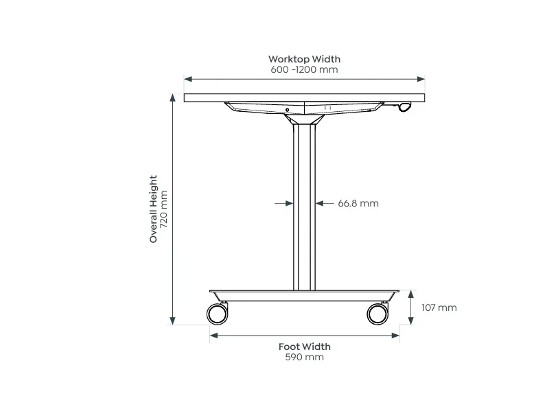 OL Agile Rectangular Flip Table with Castors