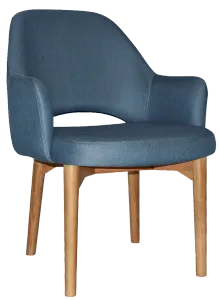 EZ Albury Solid Oak Stained Timber Upholstered Hospitality Dining Armchair - XL thumbnail 16