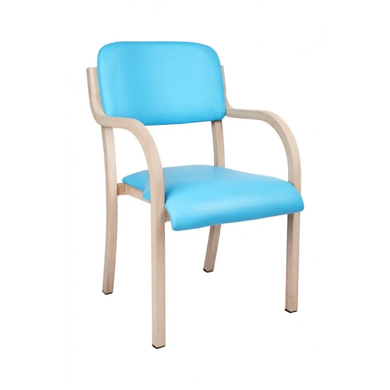 MA Woodtech Fabric or Vinyl Upholstered Stackable Visitor Armchair