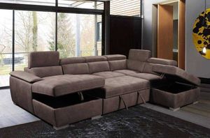VI Brighton Fabric Modular Lounge with Chaise and Ottoman thumbnail 2