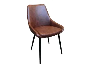 MF Madeleine PU Leather Upholstered Metal Leg Dining Chair thumbnail 1