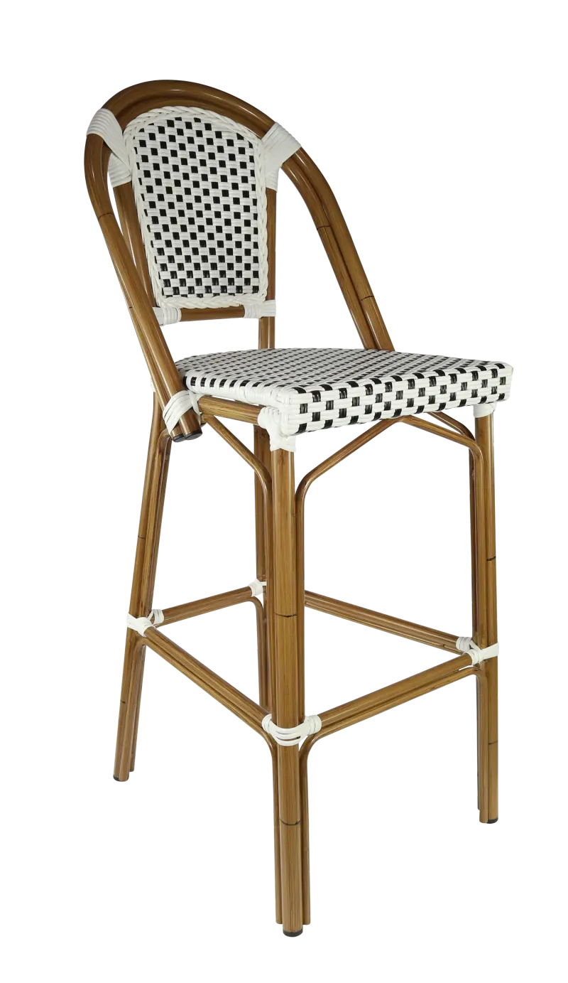 FL Eiffel Aluminium Frame PE Wicker Hospitality Outdoor Bar Chair