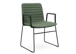 DD Nikola Black Sled Base Fabric Upholstered Chair with Arm Rest thumbnail 3