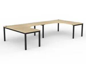 OL Axis 2-User 90° Workspace – 750mm Wide Oak Top thumbnail 1