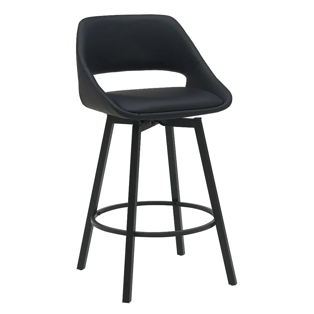 VI District PU Leather Upholstered Metal Base Bar Chair