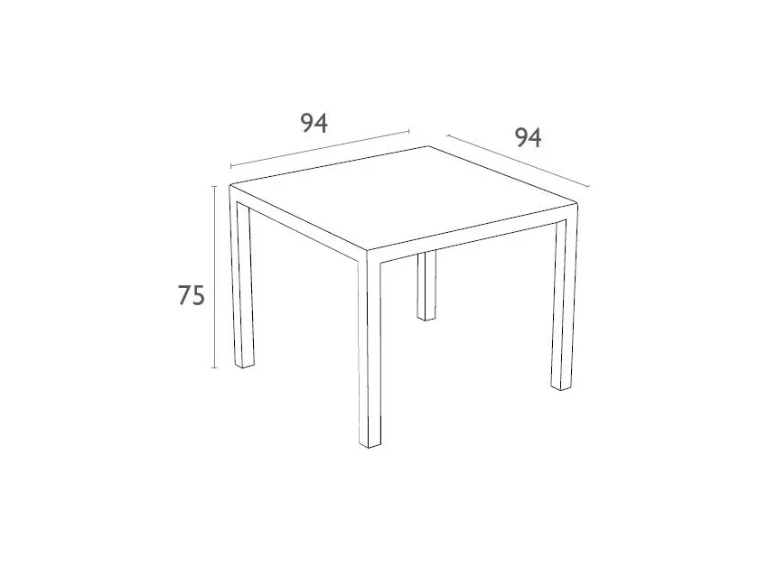 FL Bali Tahiti Hospitality Indoor/Shaded Outdoor Dining Table