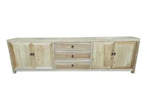 MF Chinese Antique Reproduction Recycled Timber 4 Door 3 Drawer TV Unit 250cm thumbnail 1