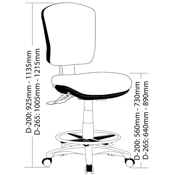 ST Aqua Fabric Upholstered Drafting Chair thumbnail 2