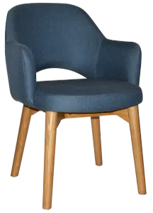 EZ Albury Solid Timber Oak Stained Upholstered Hospitality Dining Armchair thumbnail 15