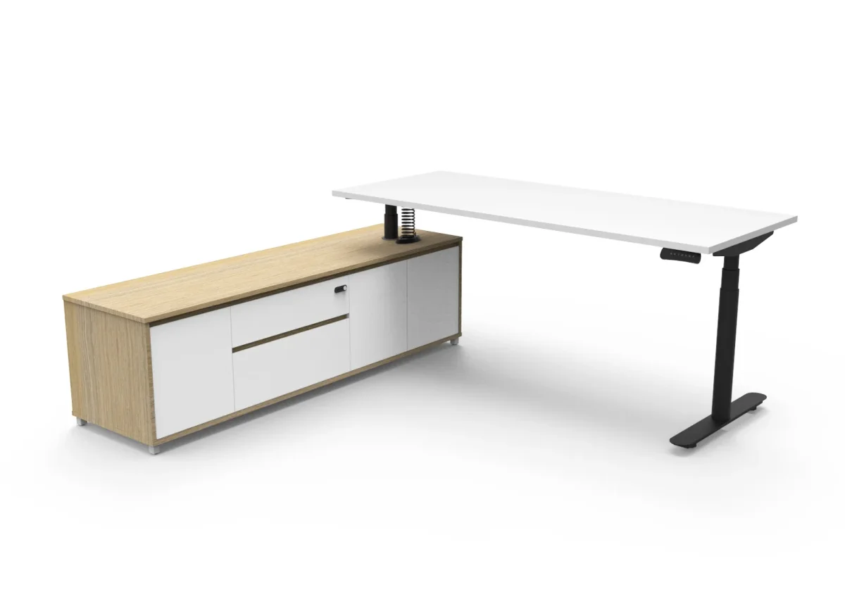 RL Halo Plus Height Adjustable Executive Desk with Return Cabinet